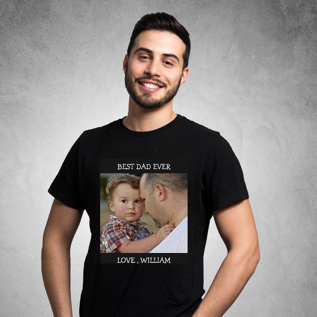 T-shirt Meilleur papa jamais Fête des pères texte photo pe (Créateur téléchargé)
