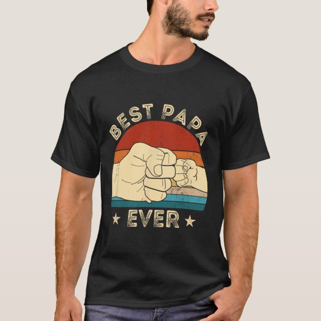 T-shirt Meilleur Papa Jamais Fist Bump Funny Grand-père Da (Devant)