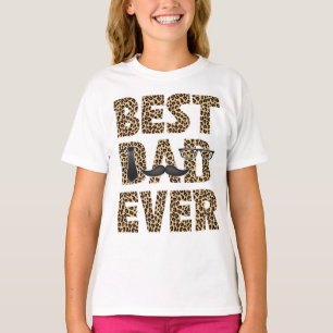 T-shirt Meilleur papa Jamais Leopard Plaid Fête des pères