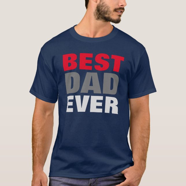 T-shirt Meilleur papa Jamais Marine Fête des pères bleue C (Devant)