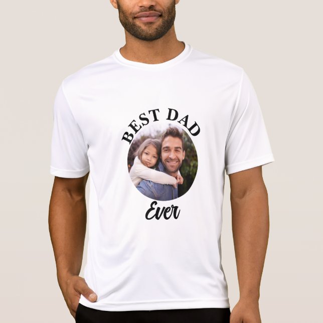 T-shirt Meilleur papa jamais Modèle photo personnalisé (Devant)
