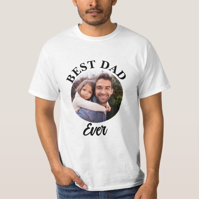 T-shirt Meilleur papa jamais Modèle photo personnalisé (Devant)