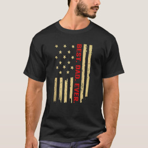 T-shirt Meilleur Papa Jamais Nous Drapeau Vintage Fier Pap