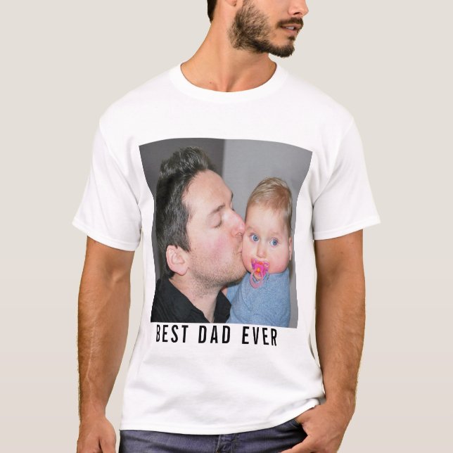 T-shirt Meilleur Papa Jamais Papa Et Bébé Photo (Devant)