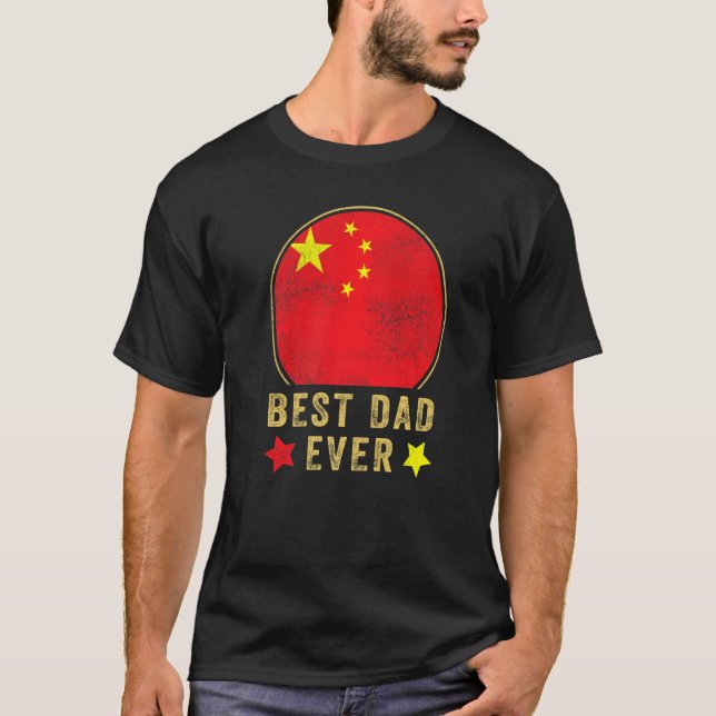 T-shirt Meilleur papa jamais père chinois Pays Chine Fl (Devant)