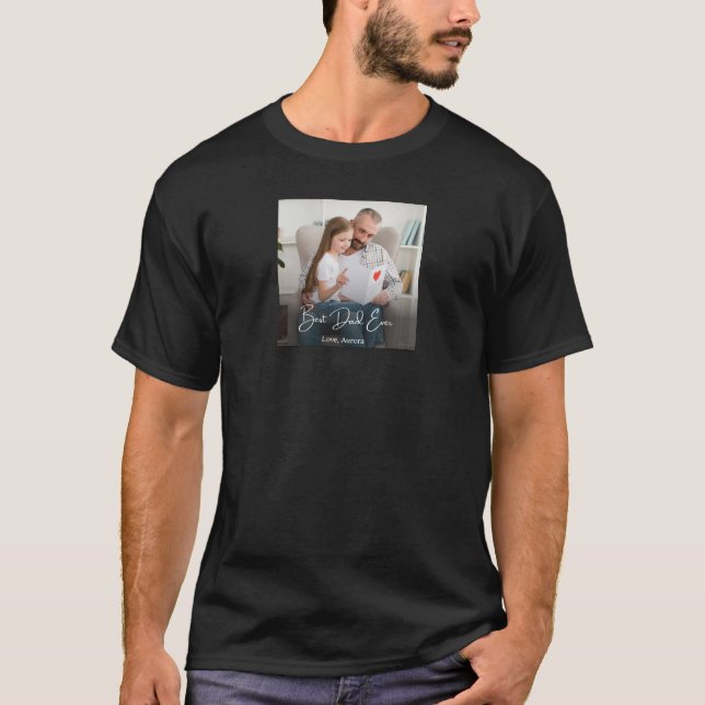 T-shirt Meilleur papa jamais personnalisé photo (Devant)