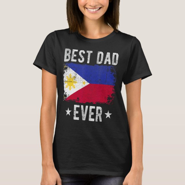 T-shirt Meilleur Papa Jamais Philippines Drapeau Meilleur  (Devant)