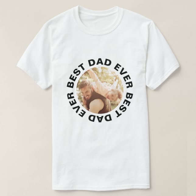 T-shirt Meilleur papa jamais photo Fête des pères personna (Design devant)