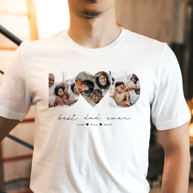 T-shirt Meilleur Papa Jamais Photo Moderne Collage Cadeau  (Créateur téléchargé)