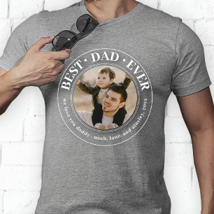 T-shirt Meilleur papa jamais Photo personnalisée Fête des 