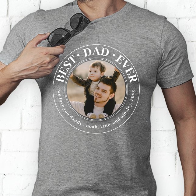 T-shirt Meilleur papa jamais Photo personnalisée Fête des  (Créateur téléchargé)