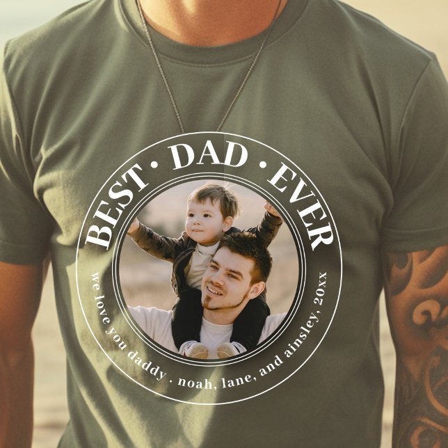 T-shirt Meilleur papa jamais Photo personnalisée Fête des  (Créateur téléchargé)