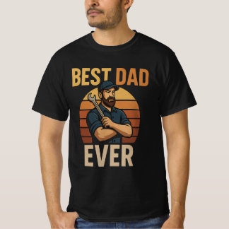 T-shirt Meilleur Papa Jamais Rétro Conception Mécanique |