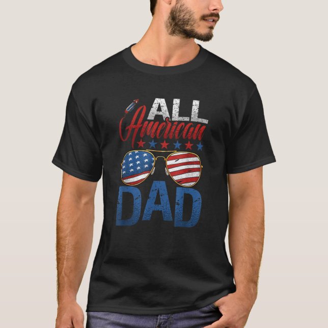 T-shirt Meilleur papa jamais tous les pères américains (Devant)