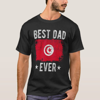 T-shirt Meilleur Papa Jamais Tunisie Drapeau Meilleur Père