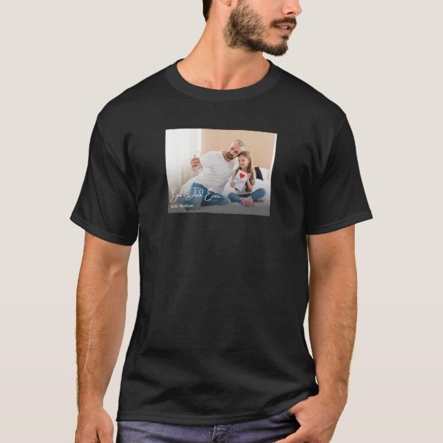 T-shirt Meilleur papa jamais une simple photo personnalisé (Devant)