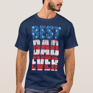 T-shirt Meilleur papa jamais US American flag cadeau pour