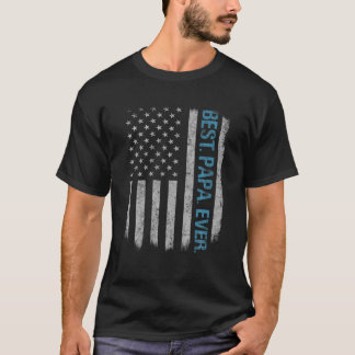 T-shirt Meilleur Papa jamais Vintage drapeau américain pou