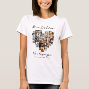T-shirt Meilleur papa Joyeux Père Jour Coeur Photo Collage