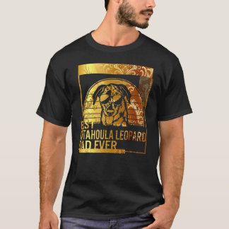 T-shirt Meilleur papa léopard Catahoula pour hommes T-shir