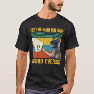T-shirt Meilleur Papa Malinois Belge Vintage Pour Papa
