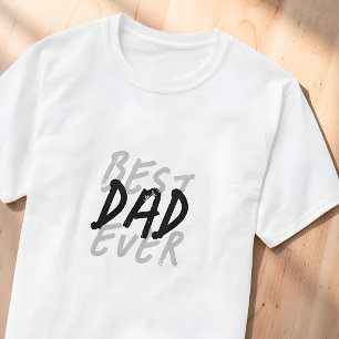 T-shirt Meilleur Papa Moderne Noir et Gris Grunge
