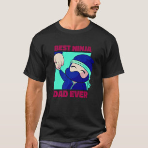 T-shirt Meilleur papa ninja avec katana épées Premium pour