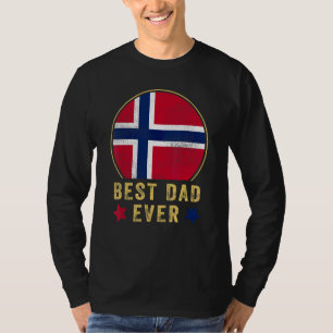 T-shirt Meilleur Papa Norvégien du Monde Cadeau Pays Norvè