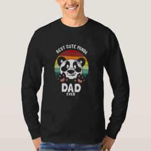 T-shirt Meilleur Papa Panda Mignon Rétro Vintage
