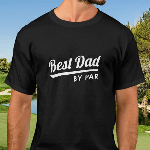 T-shirt Meilleur Papa Par Black et Blanc Golf Rétro