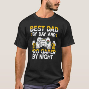 T-shirt Meilleur Papa Par Jour Et Pro Gamer Par Père De Nu
