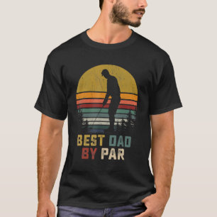 T-shirt Meilleur Papa Par Vintage Sunset Golf