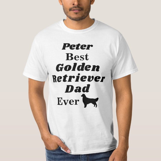 T-shirt Meilleur papa personnalisé de golden retriever (Devant)