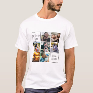 T-shirt Meilleur papa photo collage et texte blanc