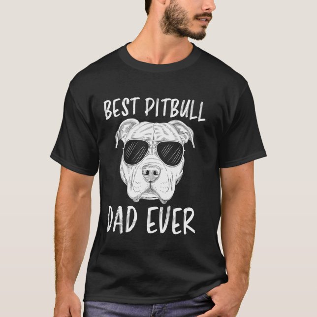 T-shirt Meilleur papa Pitbull drôle Pitbull (Devant)
