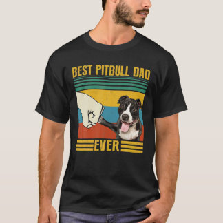 T-shirt Meilleur papa Pitbull vintage, super pour le t-shi