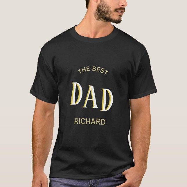 T-shirt Meilleur papa prénom bicolore (Devant)