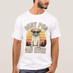 T-shirt Meilleur papa Pug de tous les temps Design de T-Sh