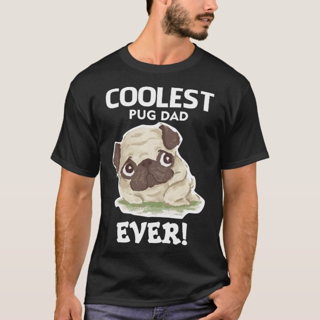 T-shirt Meilleur papa pug jamais (Devant)
