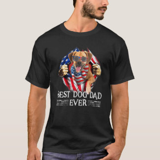 T-shirt Meilleur Papa Puggle Jamais Drapeau Américain 4 Ju