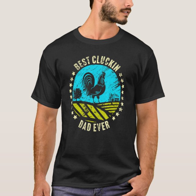 T-shirt Meilleur Papa qui Claque Poulet Coq Fermier (Devant)