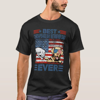T-shirt Meilleur papa retriever de la baie de Chesapeake a
