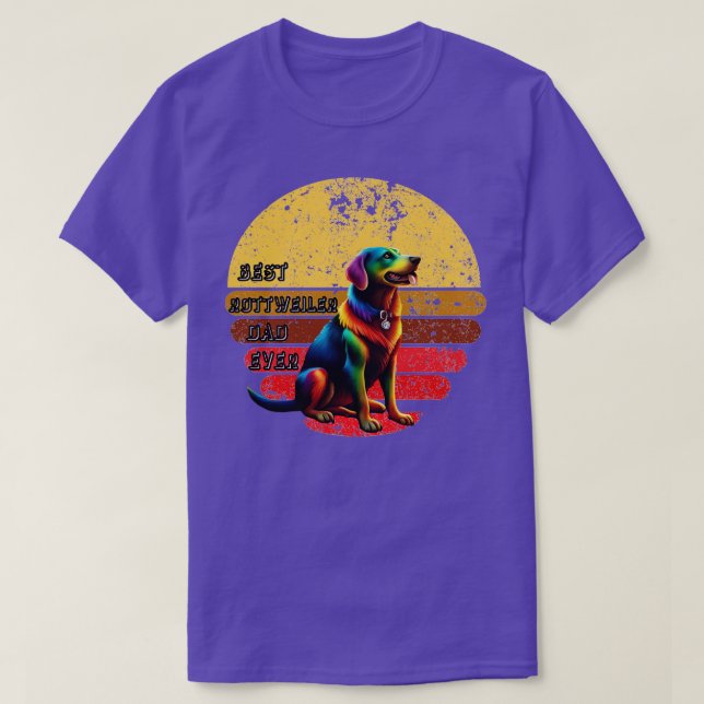 T-shirt meilleur papa rottweiler (Design devant)