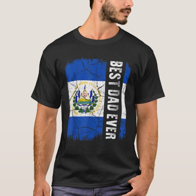 T-shirt Meilleur papa salvadorien Jamais El Salvador Drape (Devant)