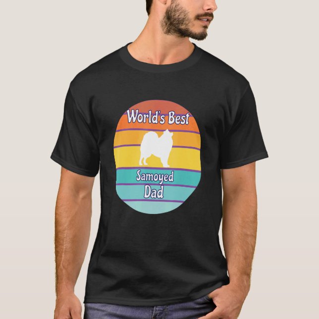 T-shirt Meilleur papa Samoyé du monde (Devant)