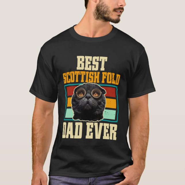 T-shirt Meilleur Papa Scottish Fold de Chat (Devant)