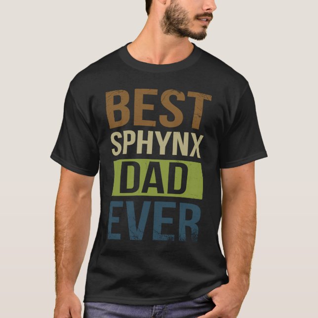 T-shirt Meilleur Papa Sphynx Pour Chat Sphynx (Devant)