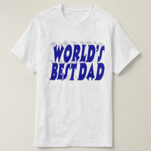 T-shirt Meilleur Papa texte bleu 3D