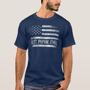T-shirt Meilleur Papaw Jamais Cadeaux Drapeau Américain Pa