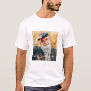 T-shirt Meilleur Papi de Tous les Temps Photo Moderne Simp